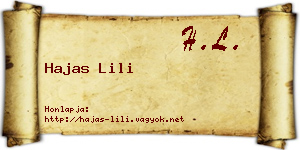 Hajas Lili névjegykártya